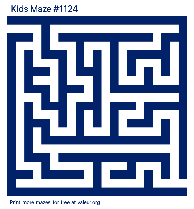 Free Printable Kids Maze number 1124