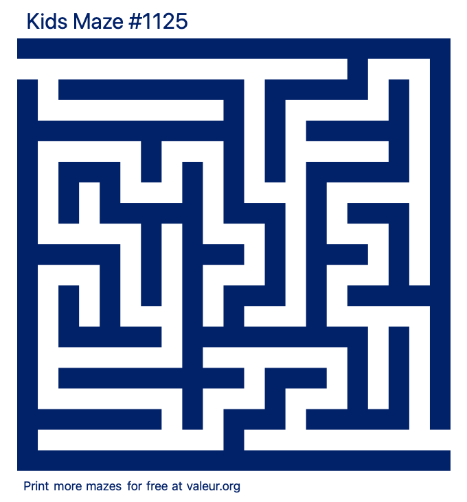 Free Printable Kids Maze number 1125