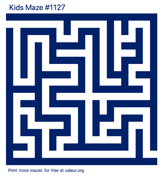 Free Printable Kids Maze number 1127