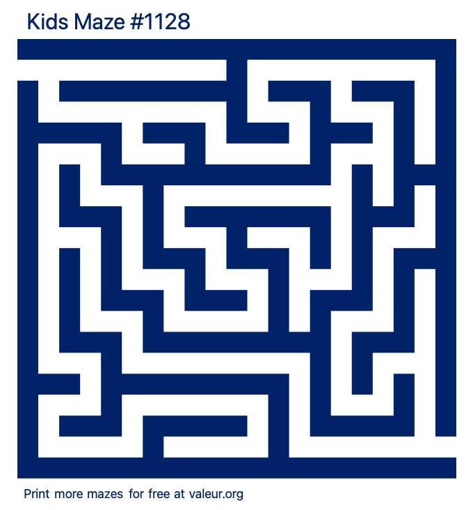 Free Printable Kids Maze number 1128