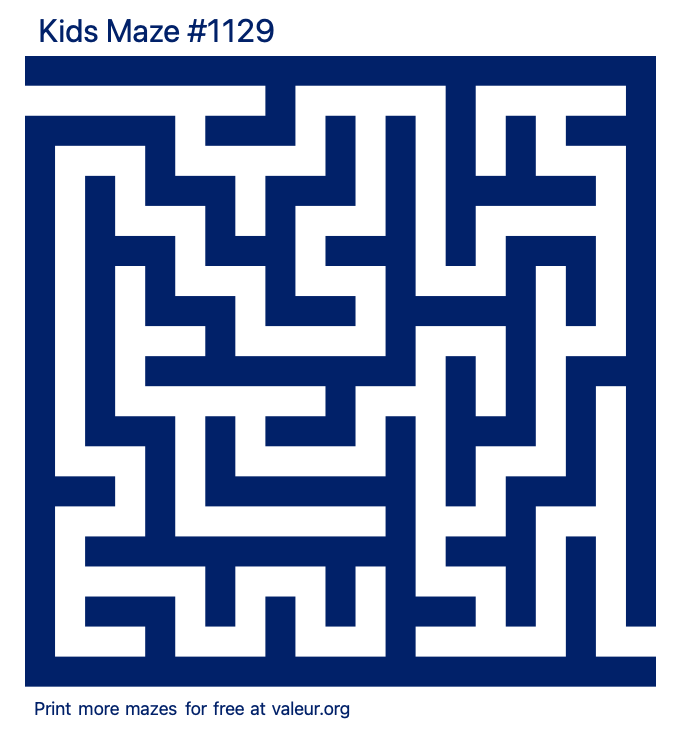 Free Printable Kids Maze number 1129