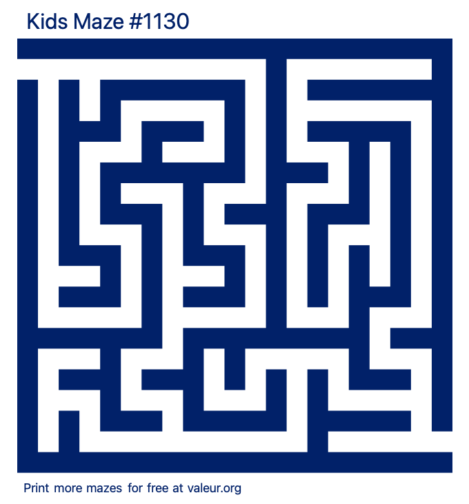 Free Printable Kids Maze number 1130