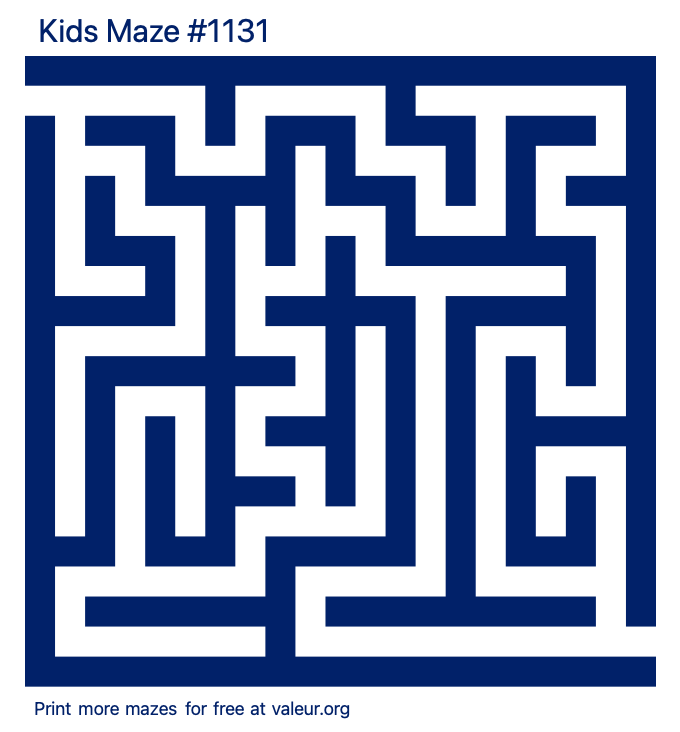 Free Printable Kids Maze number 1131