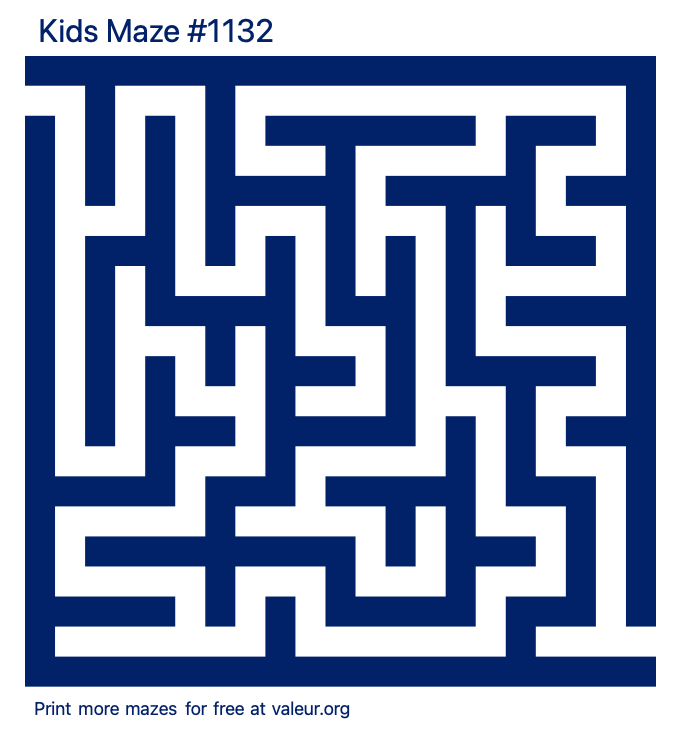 Free Printable Kids Maze number 1132