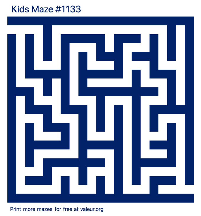 Free Printable Kids Maze number 1133