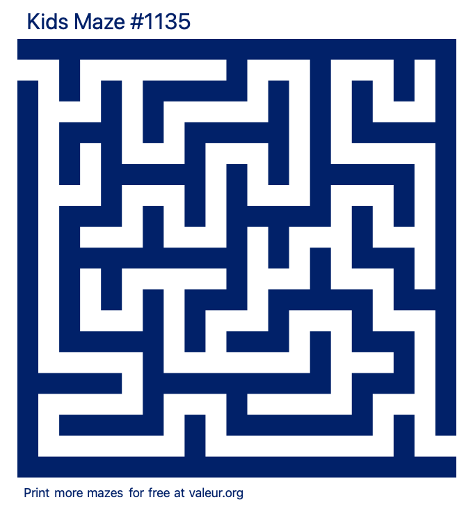 Free Printable Kids Maze number 1135