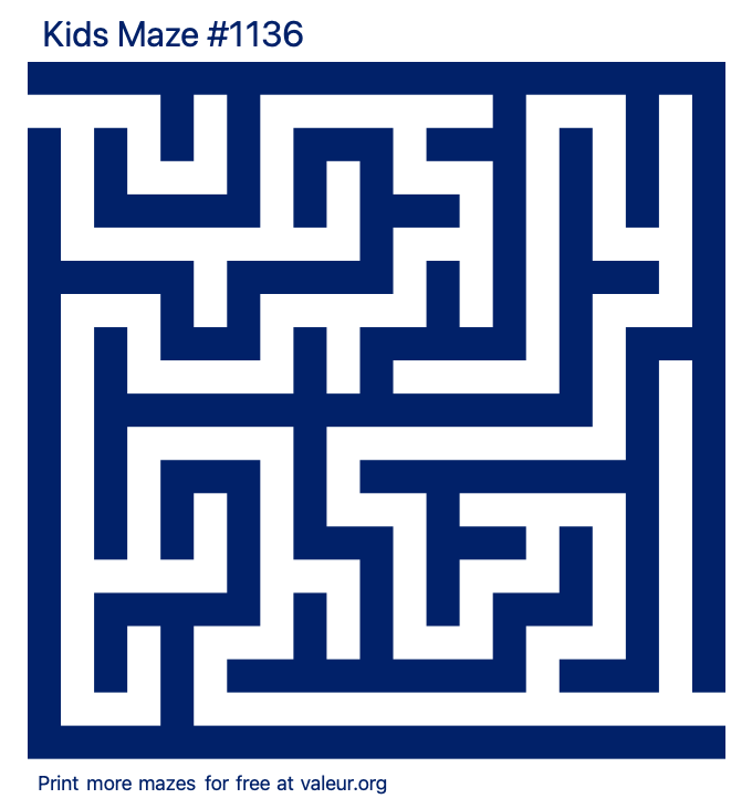 Free Printable Kids Maze number 1136