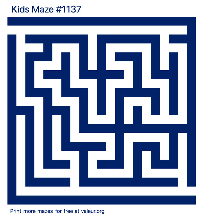 Free Printable Kids Maze number 1137