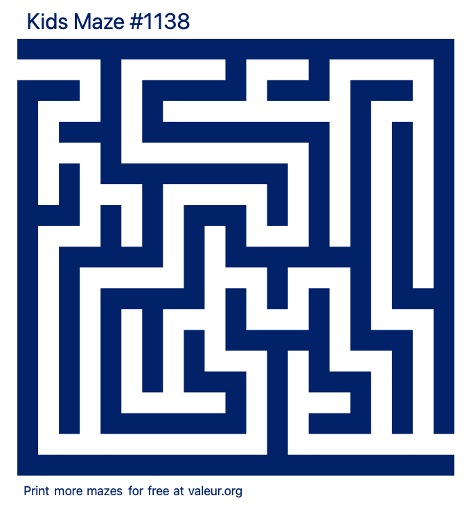 Free Printable Kids Maze number 1138