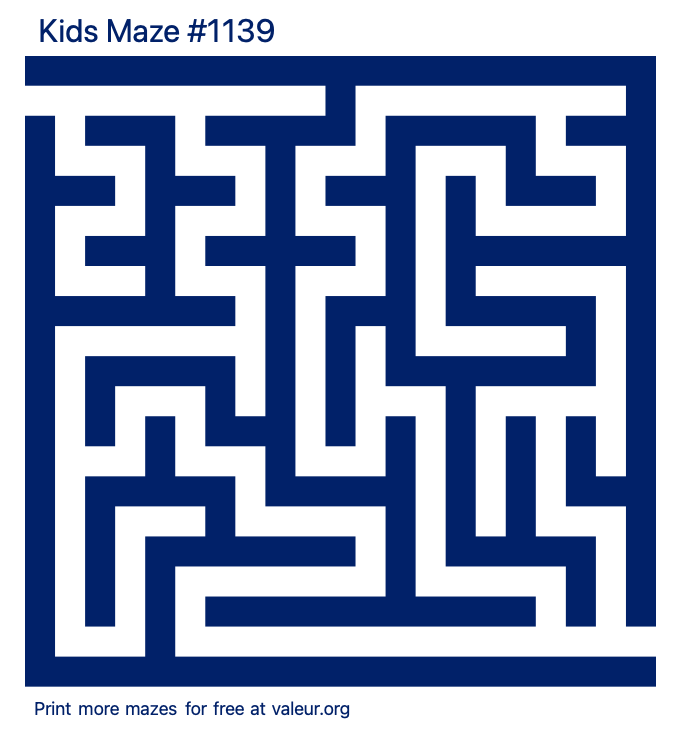 Free Printable Kids Maze number 1139