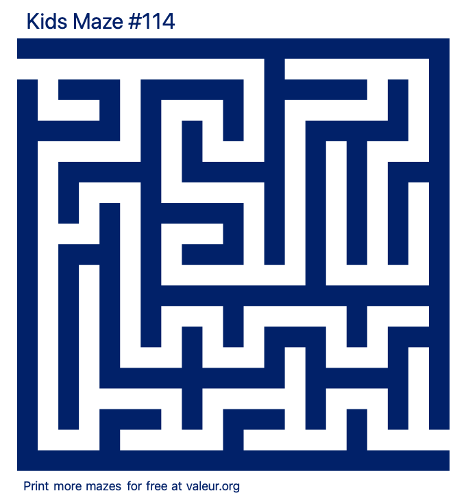 Free Printable Kids Maze number 114