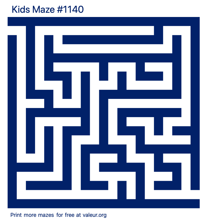 Free Printable Kids Maze number 1140