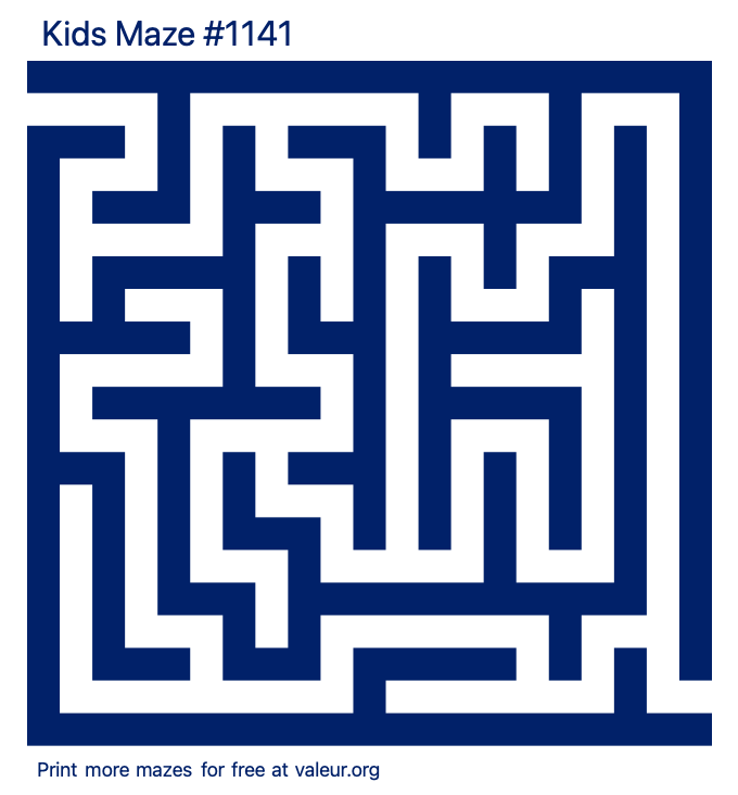 Free Printable Kids Maze number 1141