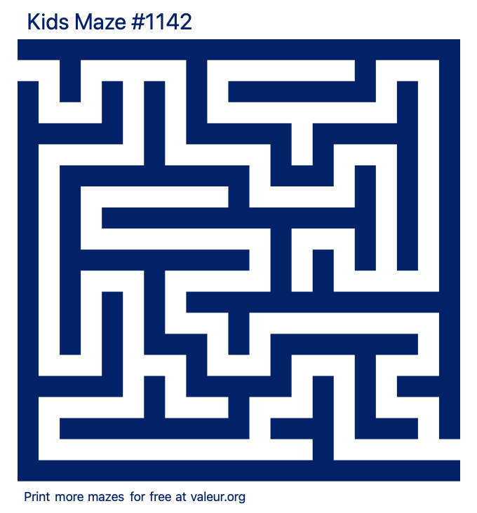 Free Printable Kids Maze number 1142