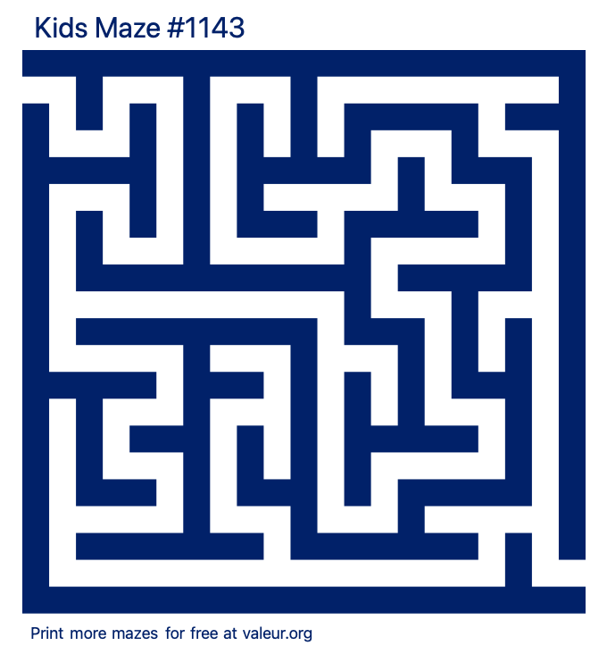 Free Printable Kids Maze number 1143