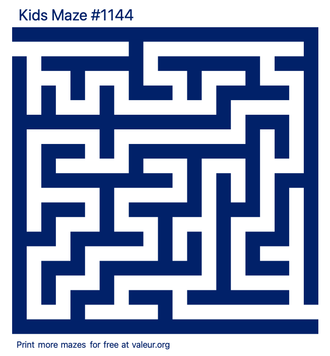 Free Printable Kids Maze number 1144