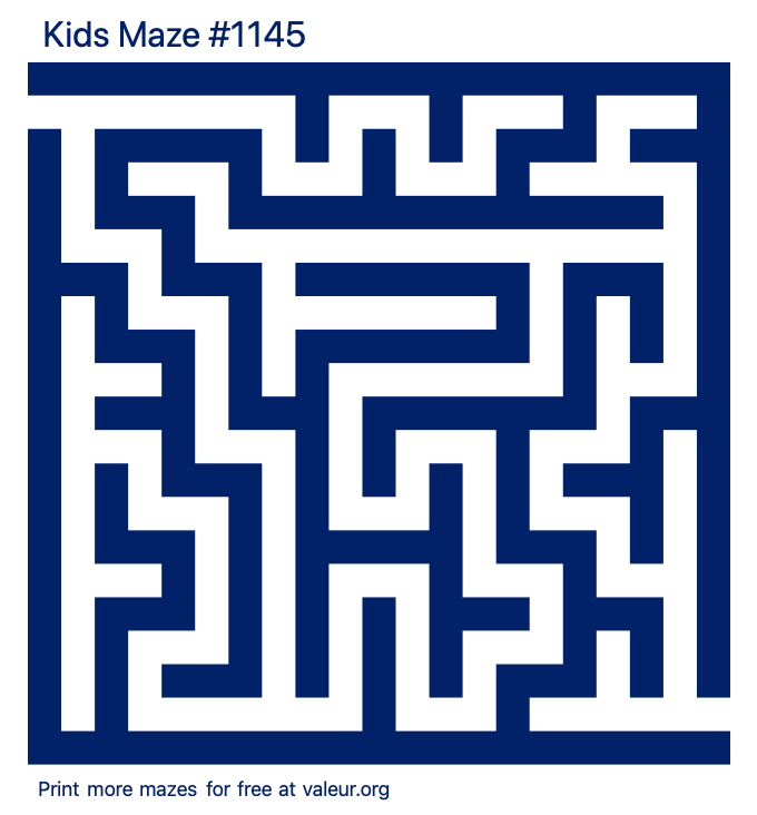 Free Printable Kids Maze number 1145