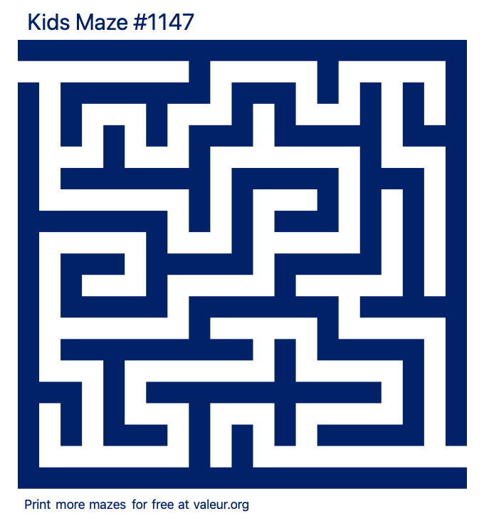 Free Printable Kids Maze number 1147