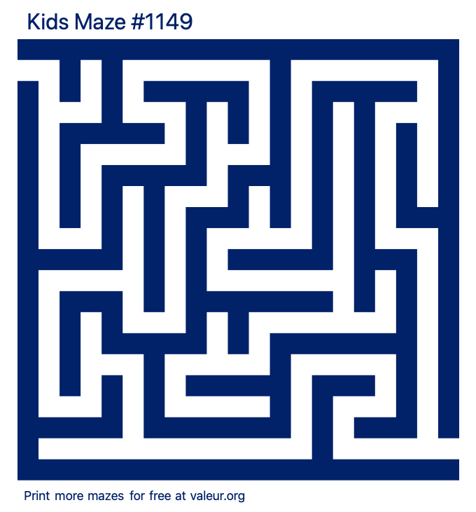 Free Printable Kids Maze number 1149