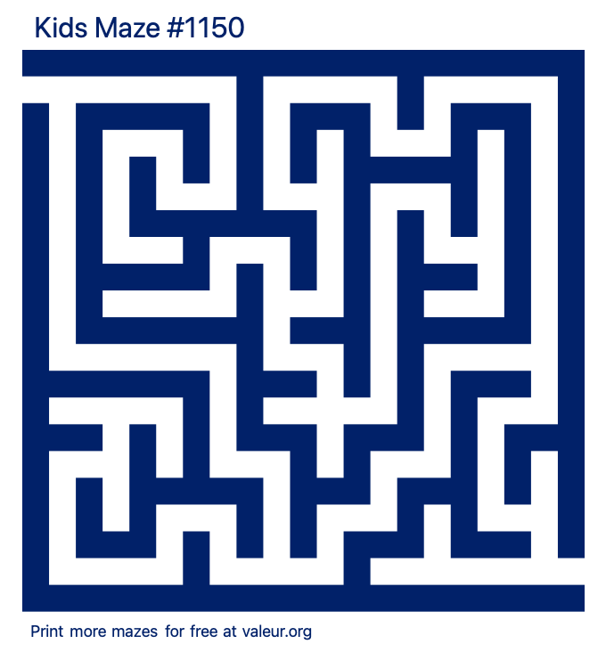 Free Printable Kids Maze number 1150