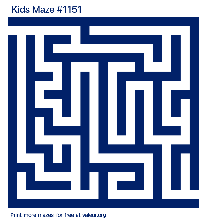 Free Printable Kids Maze number 1151