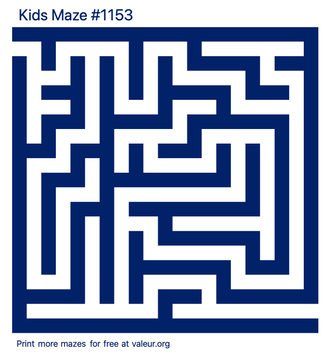 Free Printable Kids Maze number 1153