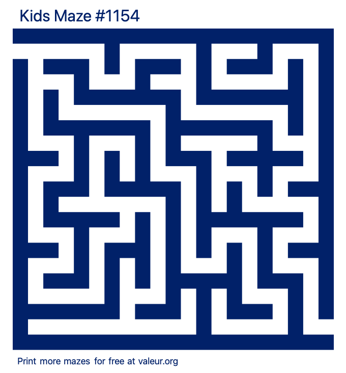 Free Printable Kids Maze number 1154