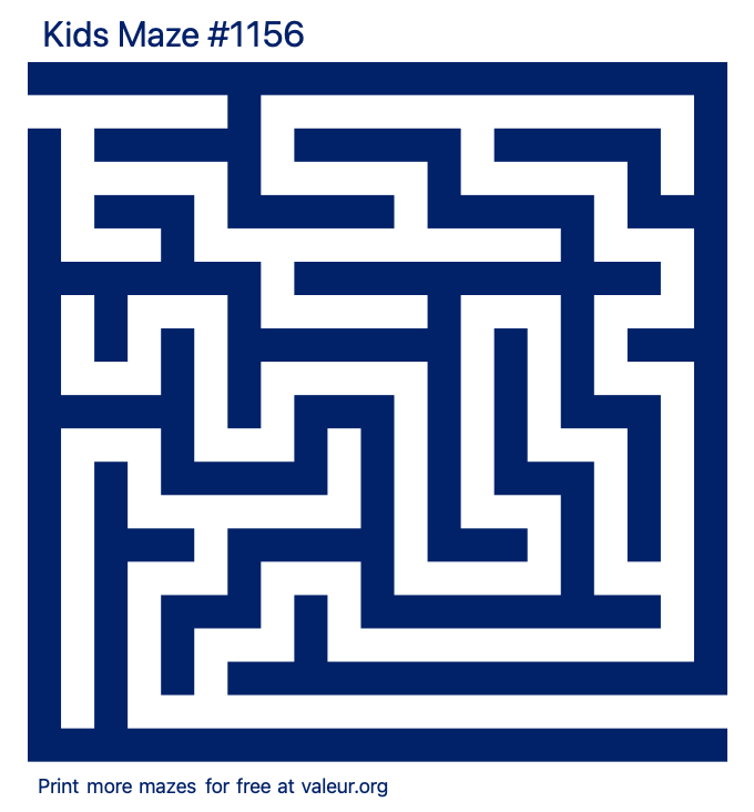 Free Printable Kids Maze number 1156