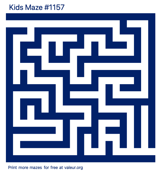 Free Printable Kids Maze number 1157