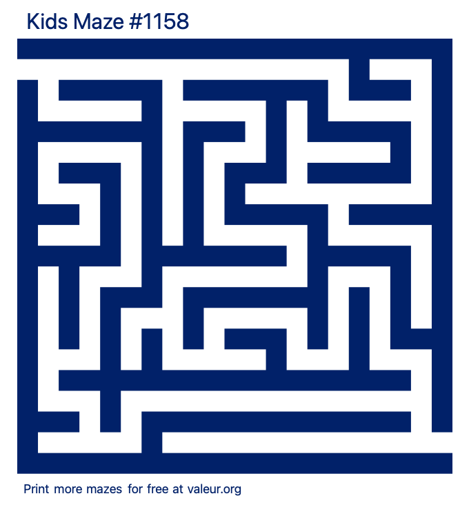 Free Printable Kids Maze number 1158