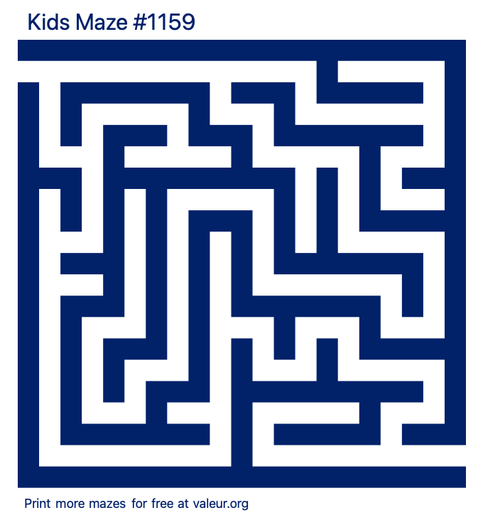 Free Printable Kids Maze number 1159