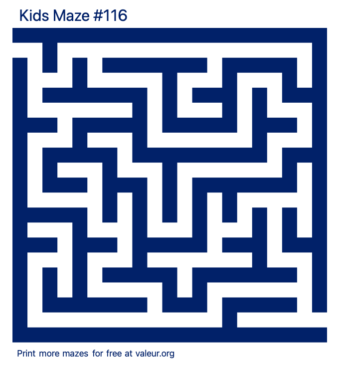 Free Printable Kids Maze number 116