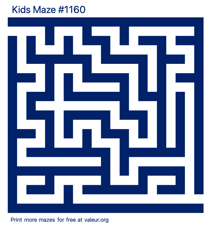 Free Printable Kids Maze number 1160