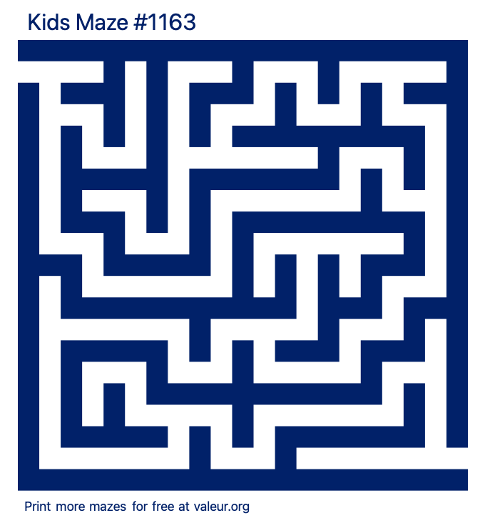 Free Printable Kids Maze number 1163