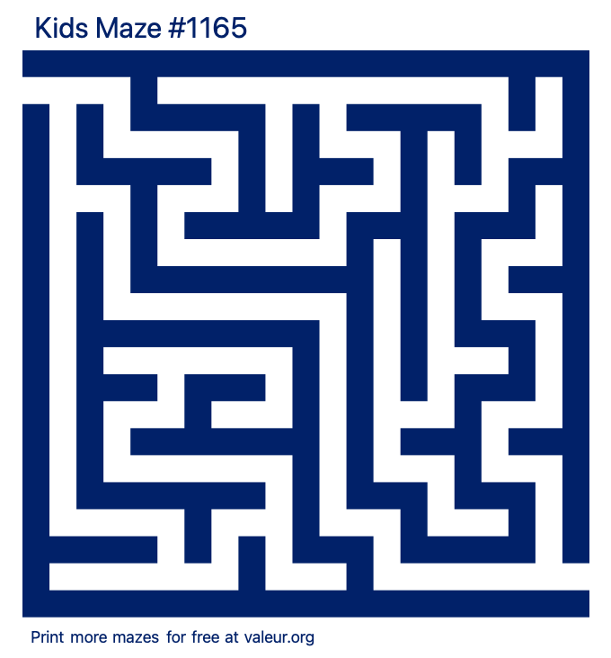 Free Printable Kids Maze number 1165
