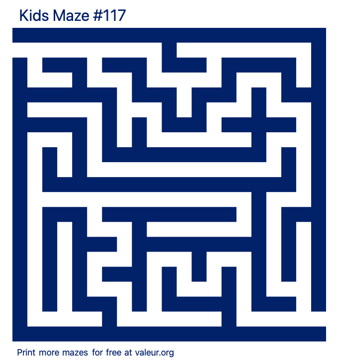 Free Printable Kids Maze number 117