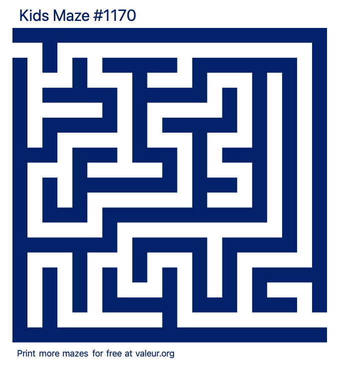 Free Printable Kids Maze number 1170