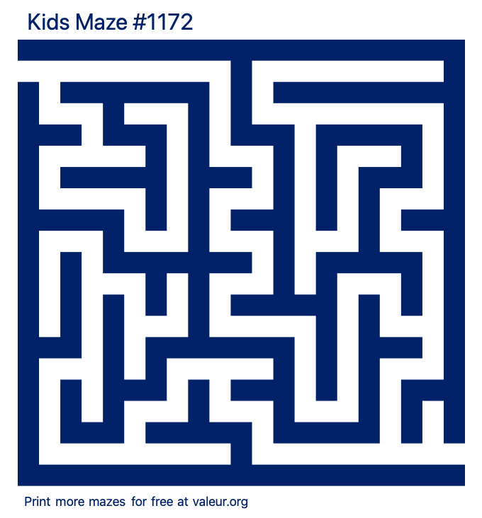 Free Printable Kids Maze number 1172