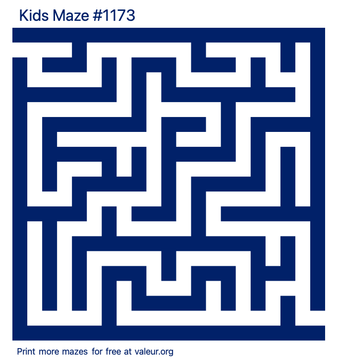 Free Printable Kids Maze number 1173