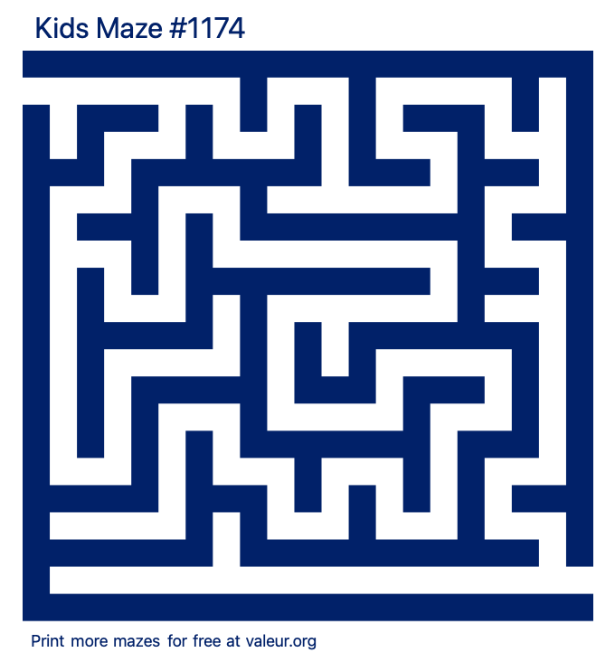 Free Printable Kids Maze number 1174