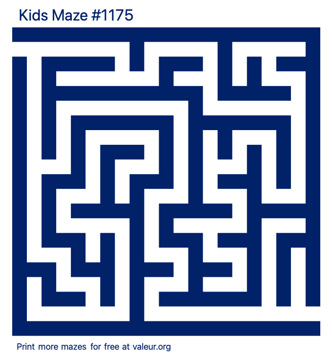 Free Printable Kids Maze number 1175