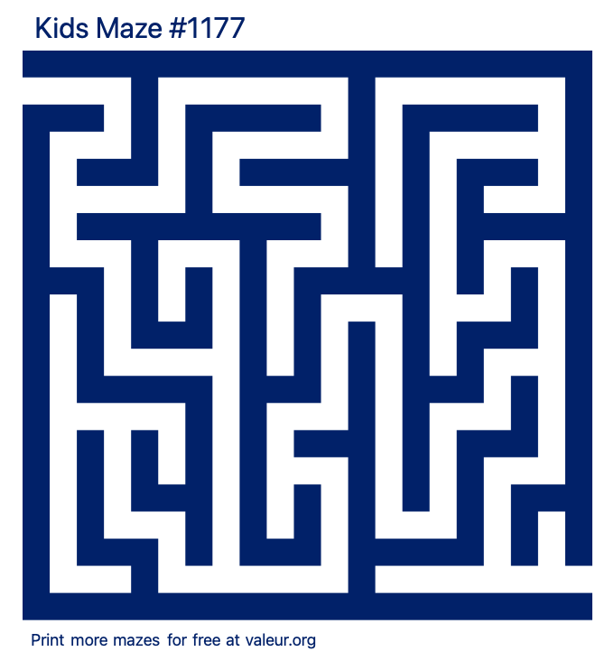 Free Printable Kids Maze number 1177