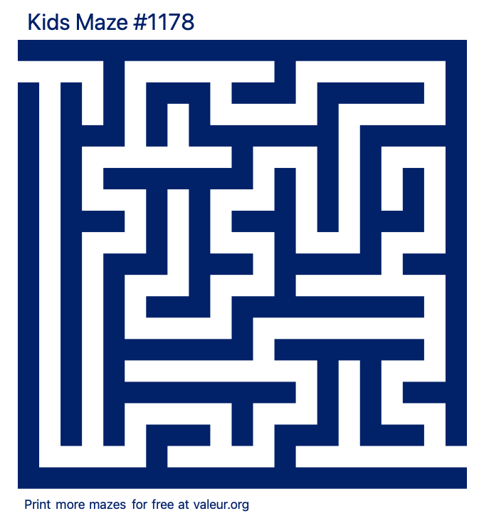 Free Printable Kids Maze number 1178