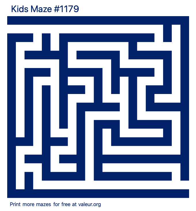 Free Printable Kids Maze number 1179