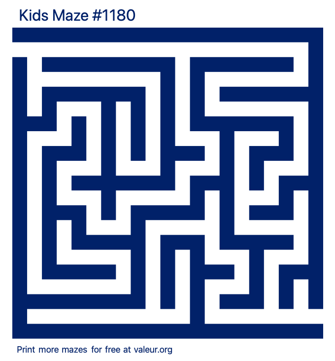 Free Printable Kids Maze number 1180