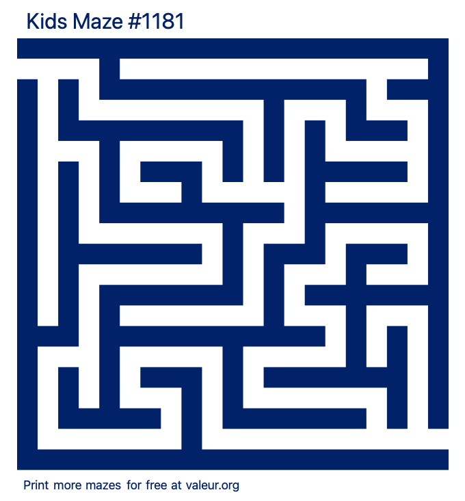 Free Printable Kids Maze number 1181