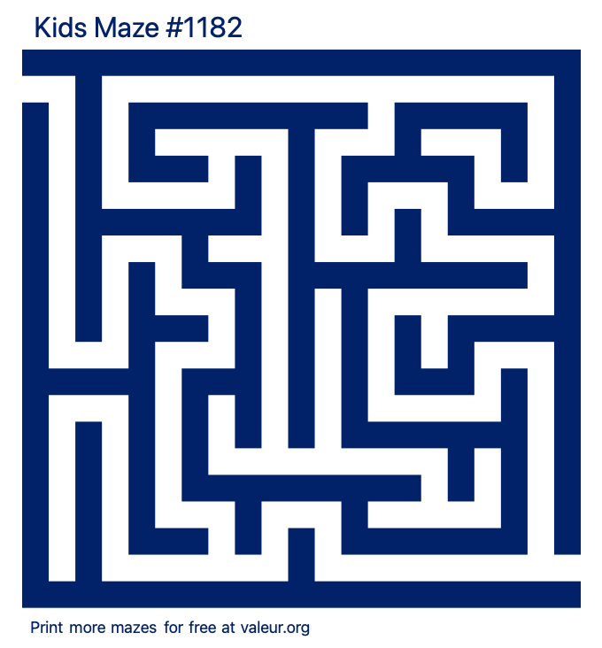 Free Printable Kids Maze number 1182