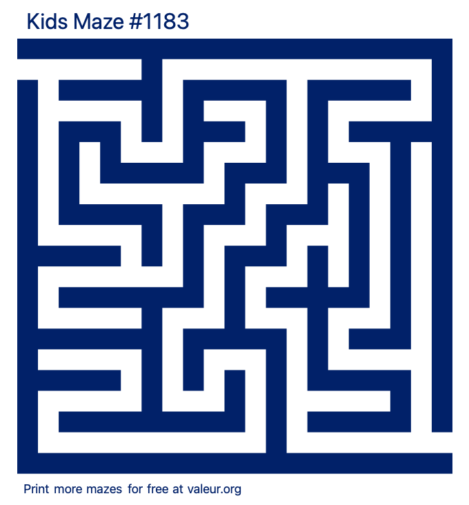 Free Printable Kids Maze number 1183