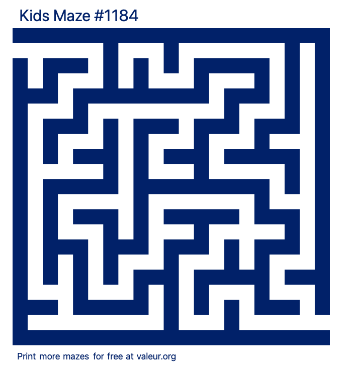 Free Printable Kids Maze number 1184