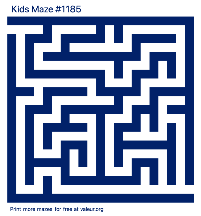 Free Printable Kids Maze number 1185